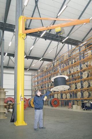 Slewing pillar cranes