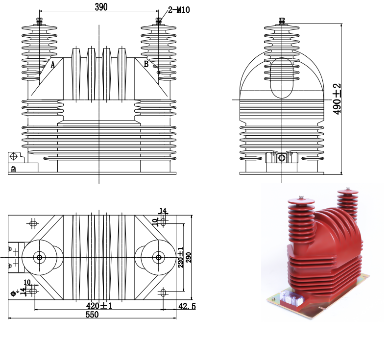 JDZ(X)9-35(G) نوع محول الجهد