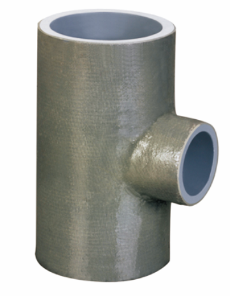 Reduzierendes T-Stück aus PVC-C/FRP, PVC-U/FRP-Verbundwerkstoff