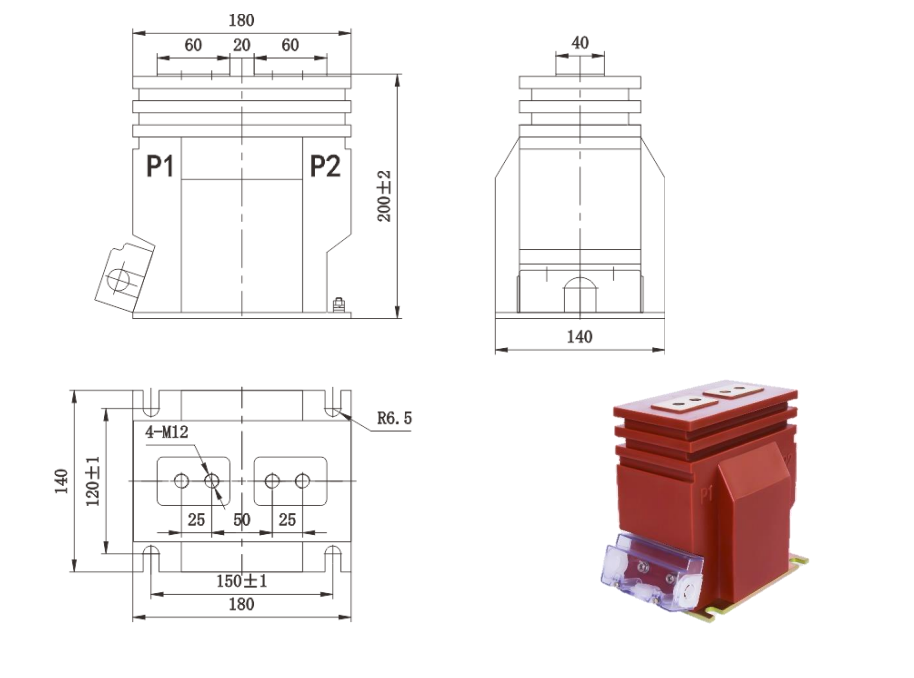 Transformateur de courant de type LZZB9-24/180b/2