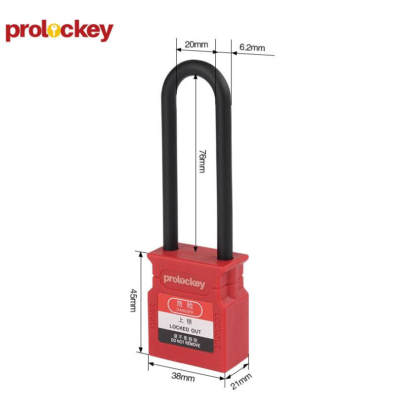 工程安全绝缘挂锁 CP38P  不同花(KD) & 同花(KA) 锁体宽度37mm 锁钩净高25 & 38 & 76mm 尼龙锁梁+尼龙锁壳