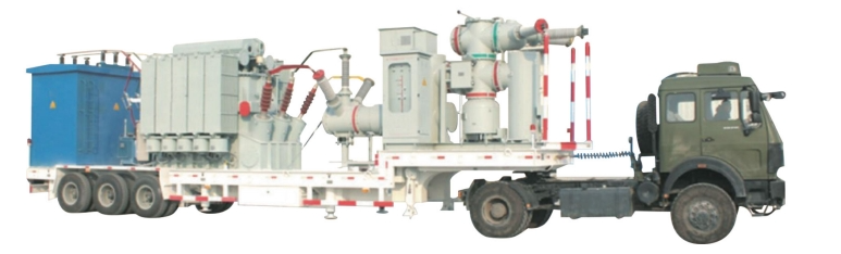 Subestação móvel do transformador 