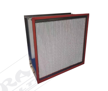 High temperature resistant high efficiency filter with partition