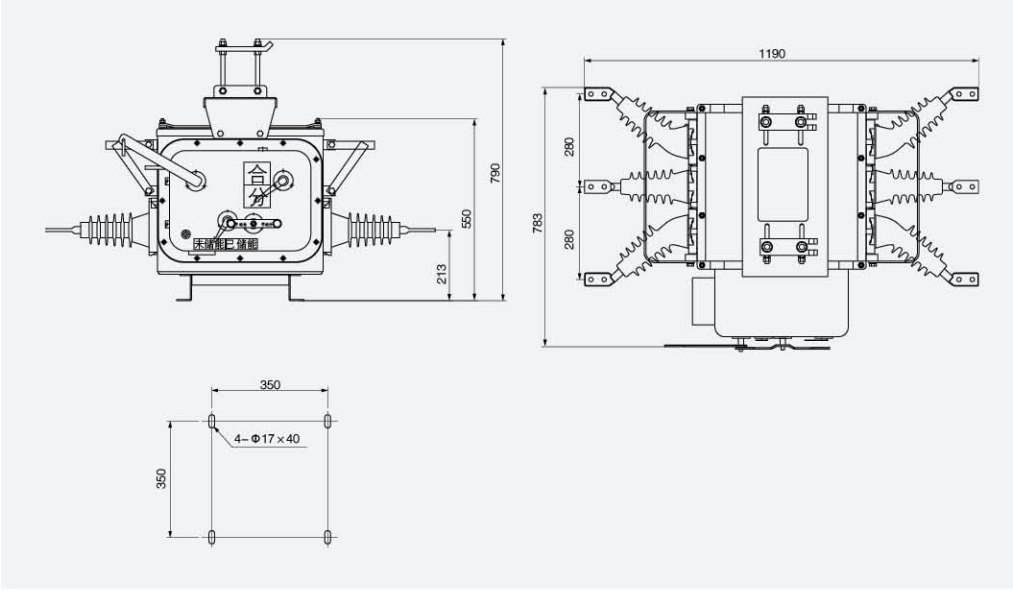 Outdoor High-Voltage Intelligent Sectionalizing Vacuum Circuit Breaker ZW20-12F
