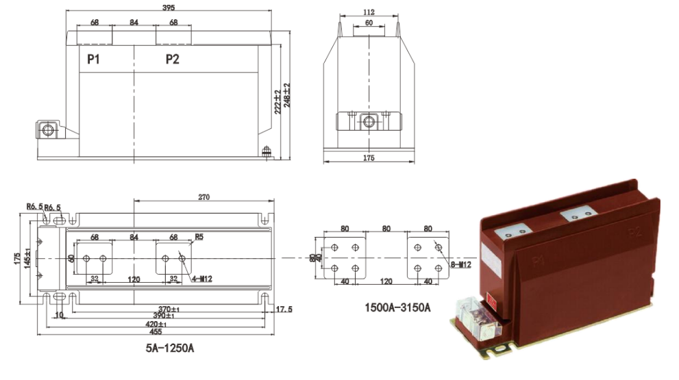 Stromwandler des Typs LZZBJ9-10/175b/4