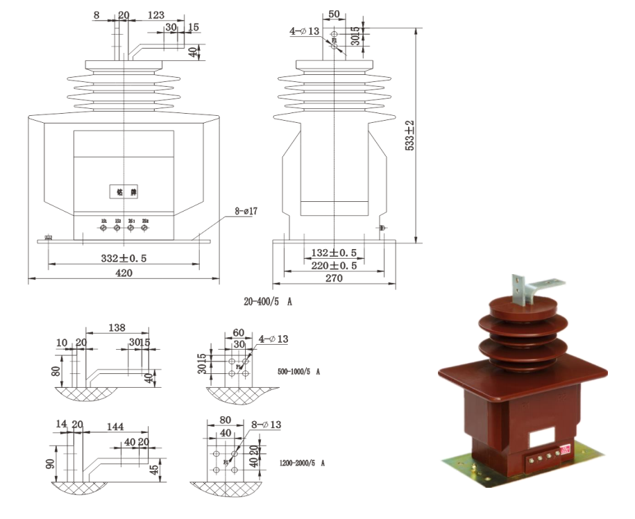 Stromwandler des Typs LZZB7-35