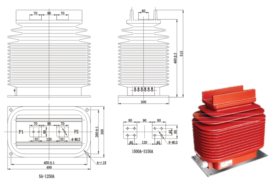  Stromwandler des Typs LZZB9-35D
