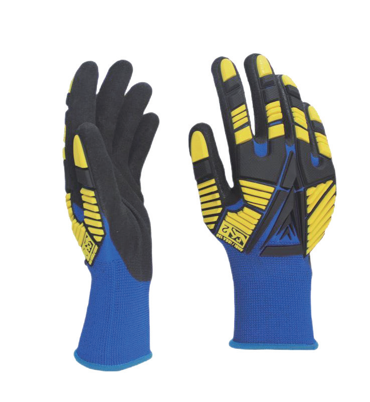 Impact-Resistant, Cut-Resistant, Sanded Coated Gloves