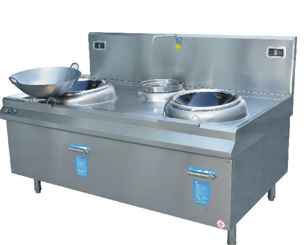 电磁双头单尾小炒炉带锅