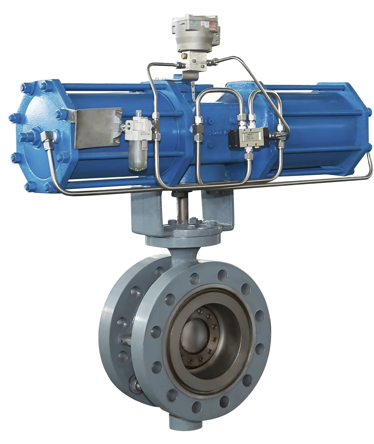 Пневматический тройной эксцентриковый дроссельный клапан высокого давления