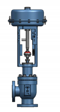 Válvula de regulação pneumática de assento único angular de alta performance do tipo RFPS