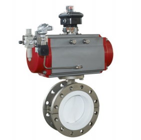 Válvula de borboleta fluorada de eixo central 