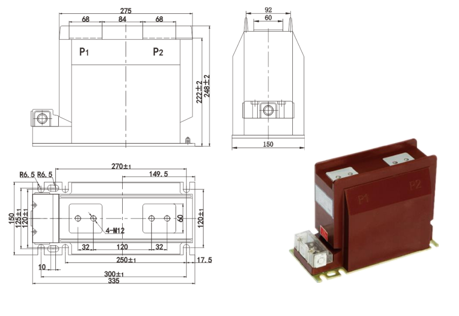 Transformador de Corrente Tipo LZZBJ9-10/150b/2