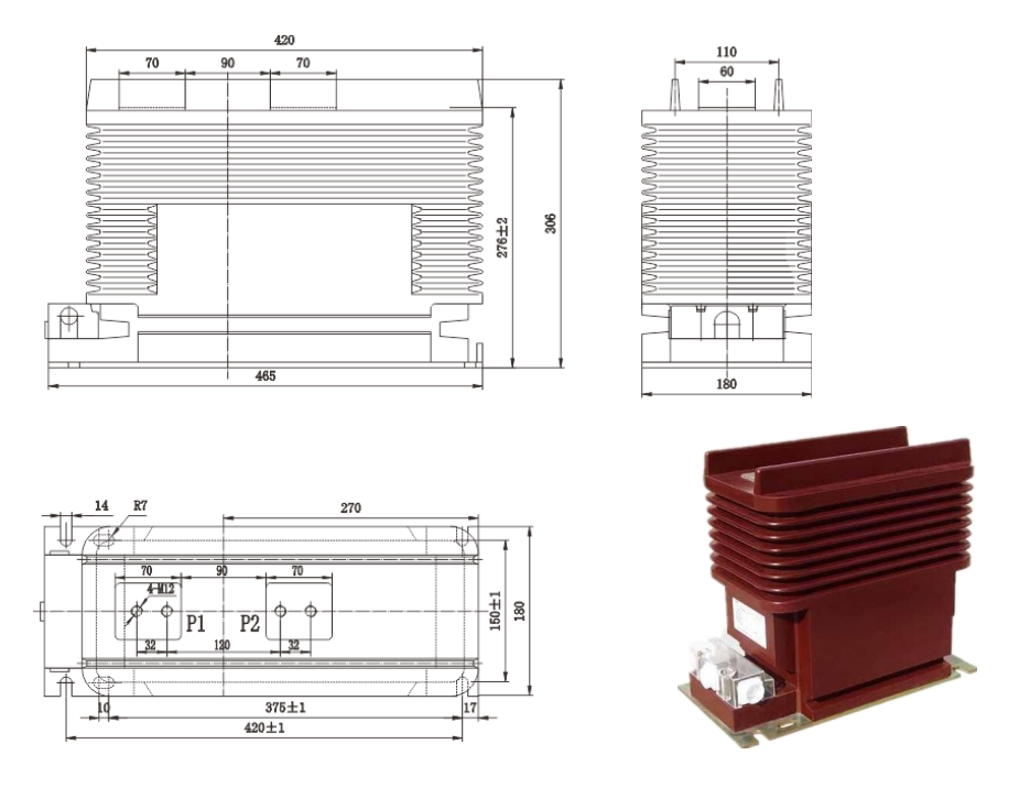 Transformador de Corrente Tipo LZZB9-24/180b/4