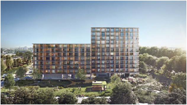 阳台、公共花园、绿意盎然:鹿特丹的这座新木结构建筑。(图片来源:The Powerhouse Company)