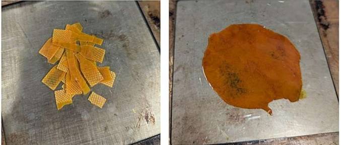 130&deg;C 高温处理 1 小时前后对比