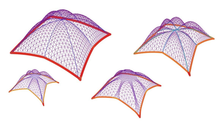折叠表面。具有这种几何形状的穹顶比相同厚度、形状更简单的类似物更坚固。因此，既可以节省建筑材料，又可以实现建筑师的创意。/ © Anastasia Moskaleva，《工程结构》；Nikolay Posunko，Skoltech 编辑