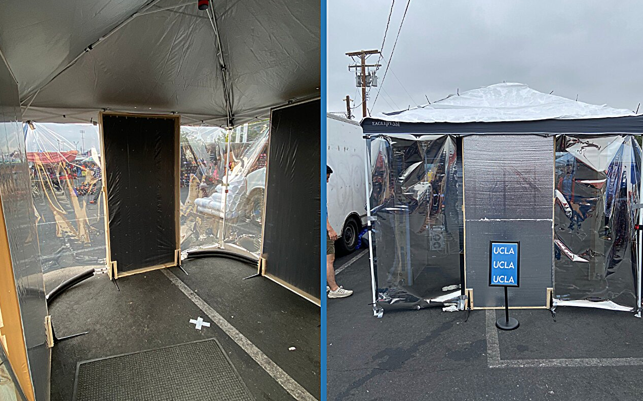 这顶近10英尺长、10英尺宽的“帐篷”的内外。图片来源:拉曼实验室/加州大学洛杉矶分校