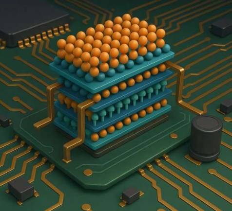 未来电子设备主板电路中CrPS4磁体的示意图。