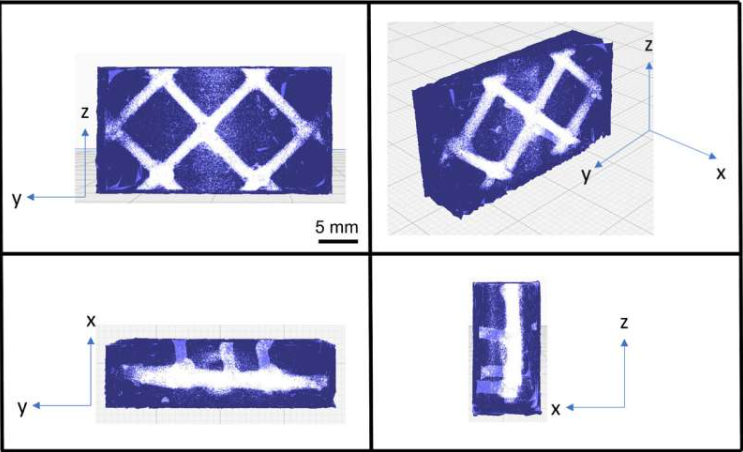 德雷塞尔大学研究人员制作的血管构建材料3D X射线扫描重建图。图片来源:德雷塞尔大学