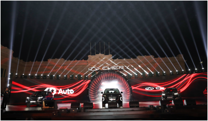 图为埃及首都开罗阿卜丁宫举办的奇瑞新车发布会现场。(记者 隋先凯 摄)