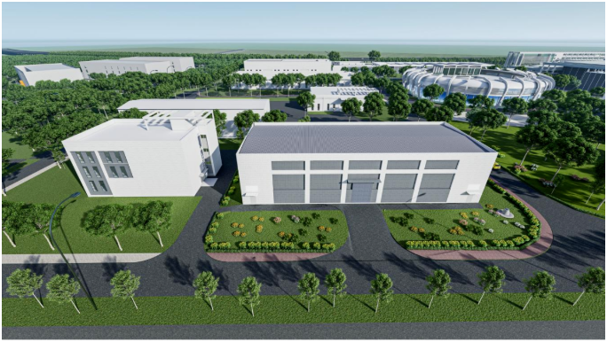 放射性固体废物暂存厅模型图。中国散裂中子源供图