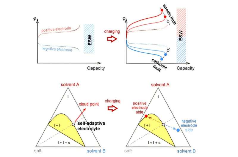 自适应电解质电化学稳定窗口的动态扩展。图片来源:Zhao et al.