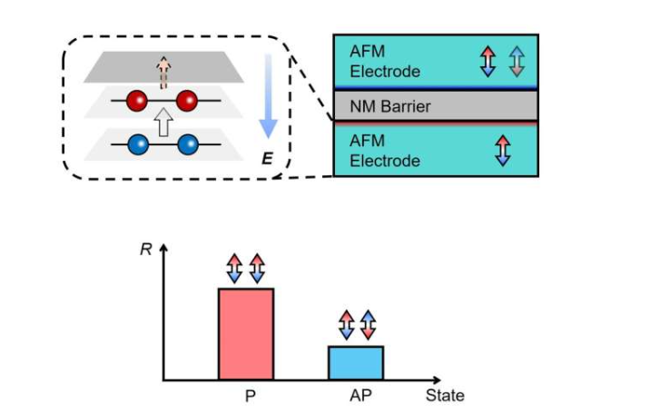 具有界面驱动隧道磁阻的反铁磁隧道结