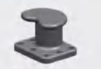 Cavilha de amarração em formato de rim