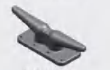 Cavilha de amarração tipo chifre de carneiro