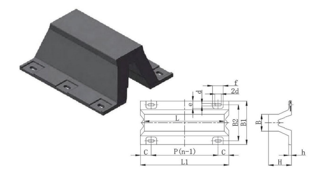 Deflector de goma tipo A