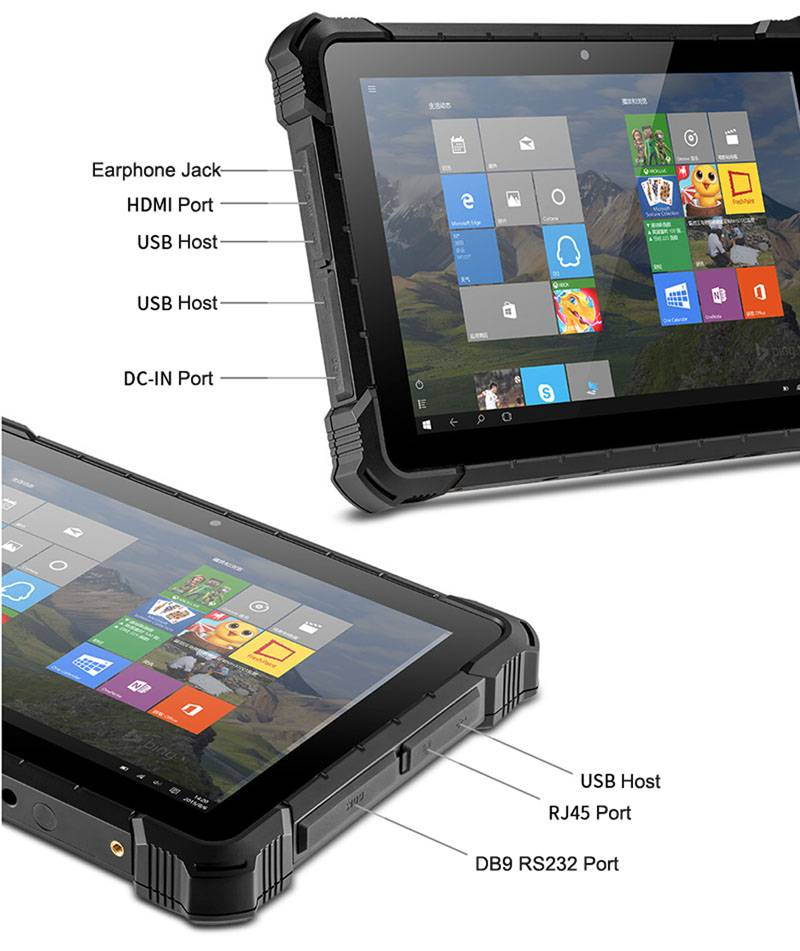 Hot Selling 10 Inch Win10 Win11 Pro Intel N100 16+512GB IP67 4G Industrial Rugged Tablet PC with NFC Barcode RJ45 & Docking