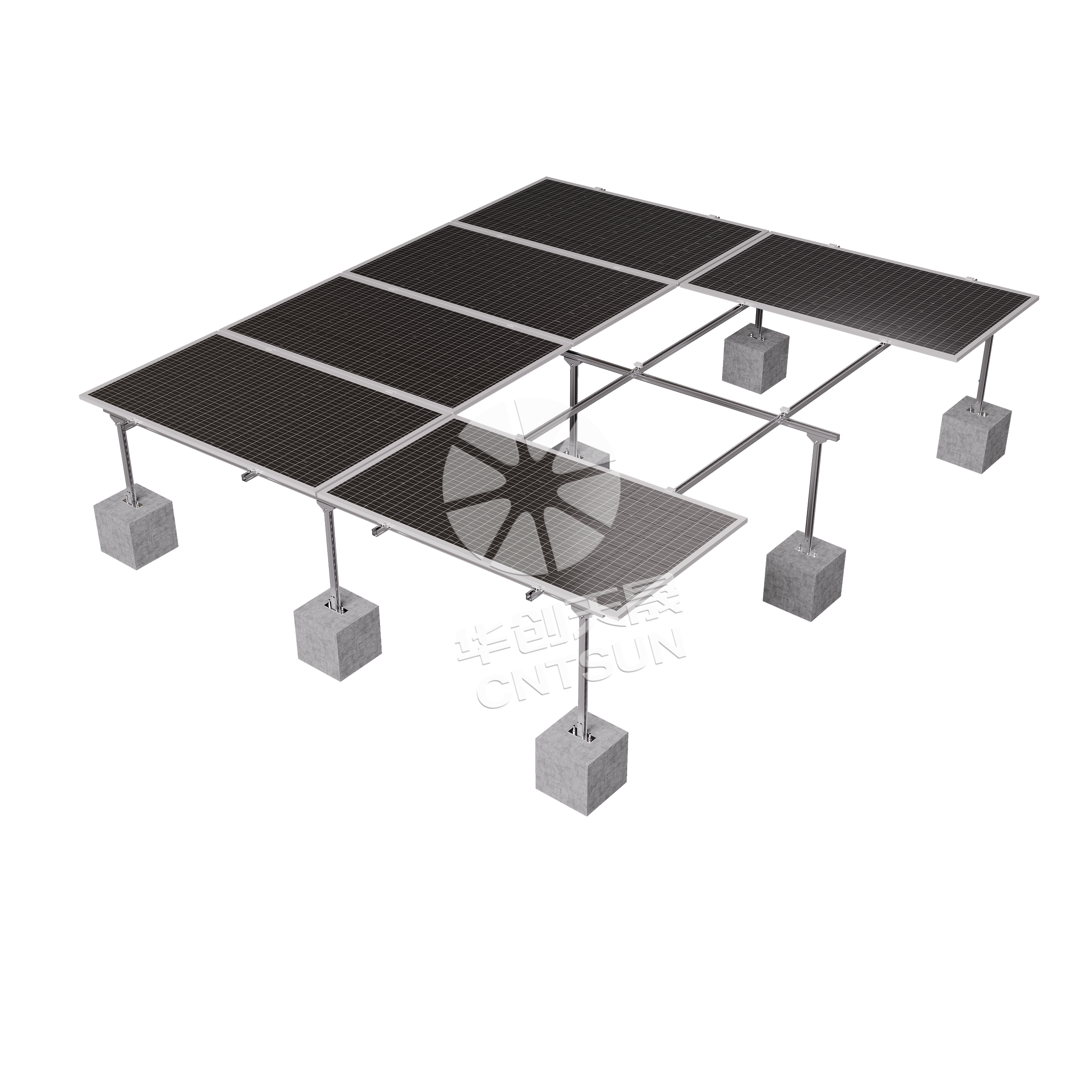 Support photovoltaïque multi-colonnes