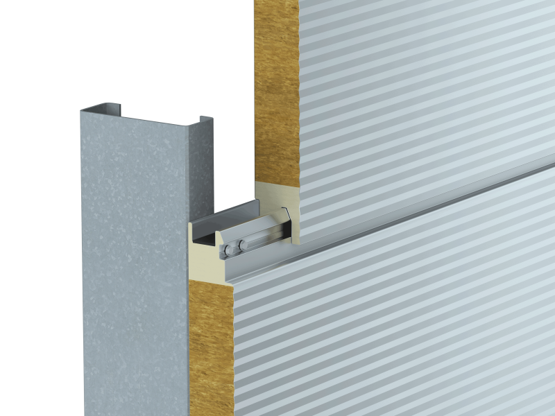 ألواح ساندوتش معدنية للجدران الستارية (صوف صخري + أختام جانبية من مادة PIR)