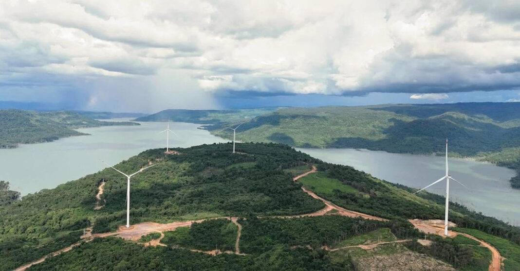 沙湾拿吉省农县和平县的沙湾一号风力发电厂。(图片来源:沙湾拿吉电台)