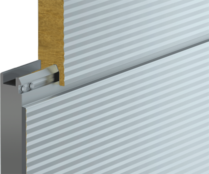 Painel sanduíche metálico para fachada com encaixe em quatro lados (lã de rocha)