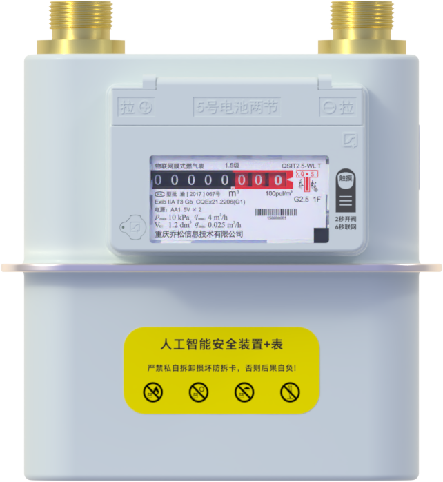 物联网膜式燃气表(附加人工智能燃气安全功能装置）