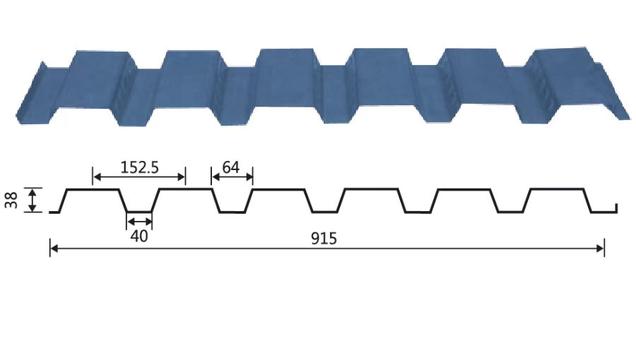 Placa de piso galvanizada abierta (YX38-152-915)