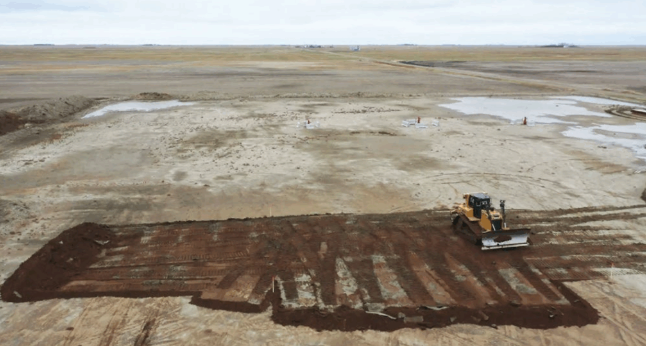 1 号垫的地基工程。