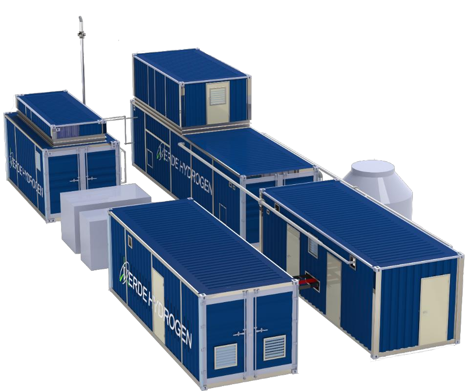Sistema de Produção de Hidrogênio por Eletrólise Alcalina em Container