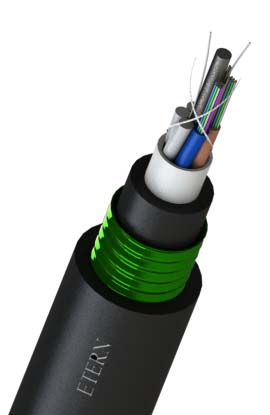 Fibra óptica enterrada diretamente GYY53 (Totalmente Seco)