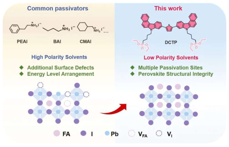 与传统钝化剂相比，DCTP 在低极性溶剂中的溶解性良好，且不会对表面造成损伤。