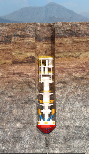 Tuneladora de pozo vertical tipo reaming