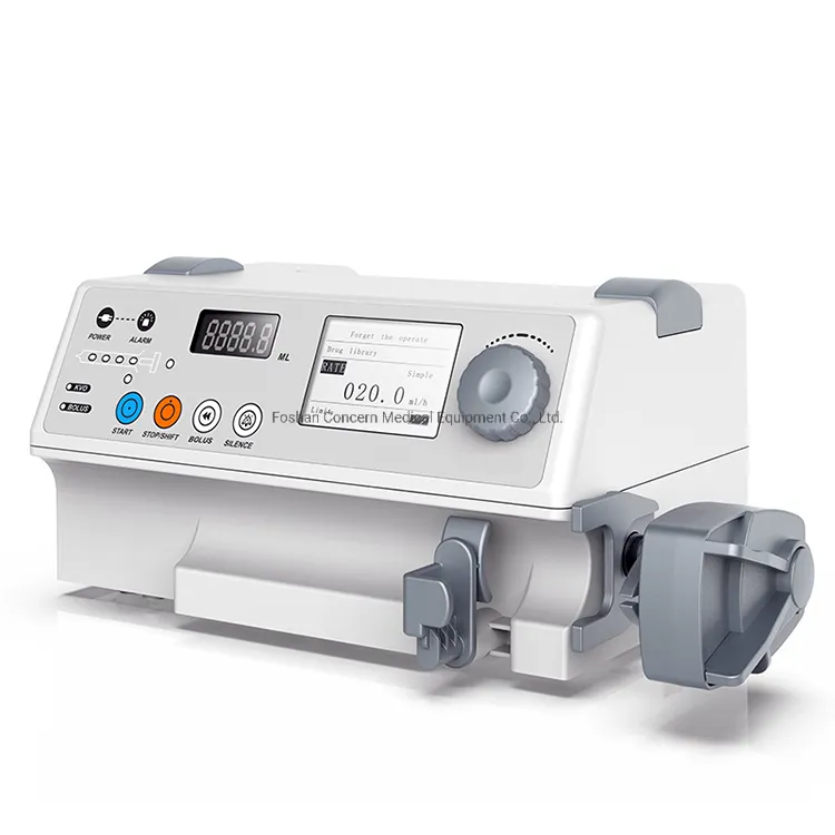 Bomba de jeringa de un solo canal para sala quirúrgica médica del hospital