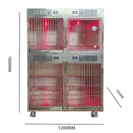 Incubadora de UCI para perros premium con 4 jaulas de oxígeno para atención veterinaria