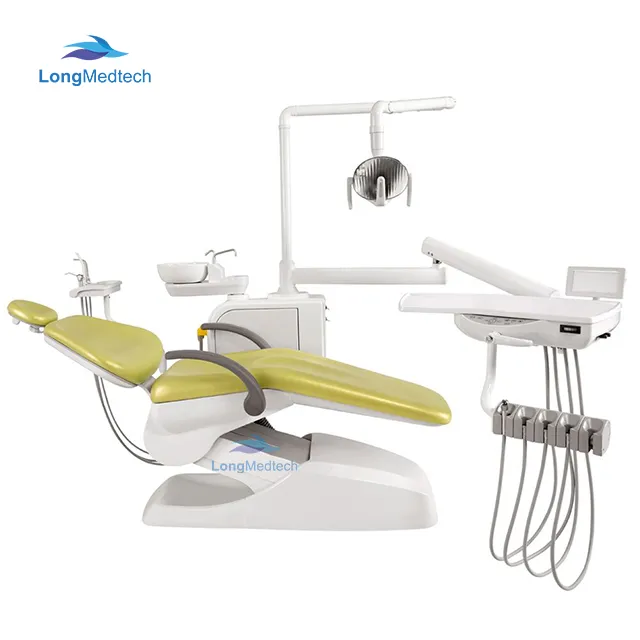 Unidad de silla de laboratorio dental integral con luz LED multifuncional y padel seis en uno