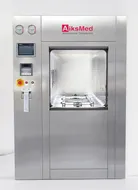 Autoclave de esterilización por vapor a vacío con puerta deslizante vertical para productos farmacéuticos