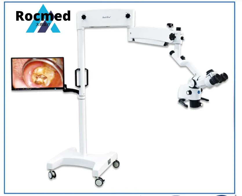 Microscopio quirúrgico dental de estomatología médica hospitalaria con monitor y carro de video tipo LED, microscopio de operación, precio económico