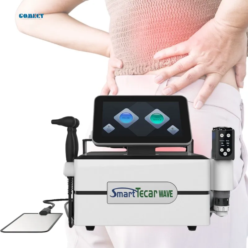 Gomecy Último Modelo 3 en 1 Máquina de Terapia Tecar Inteligente PRO de Ondas de Choque para Equipos de Alivio del Dolor