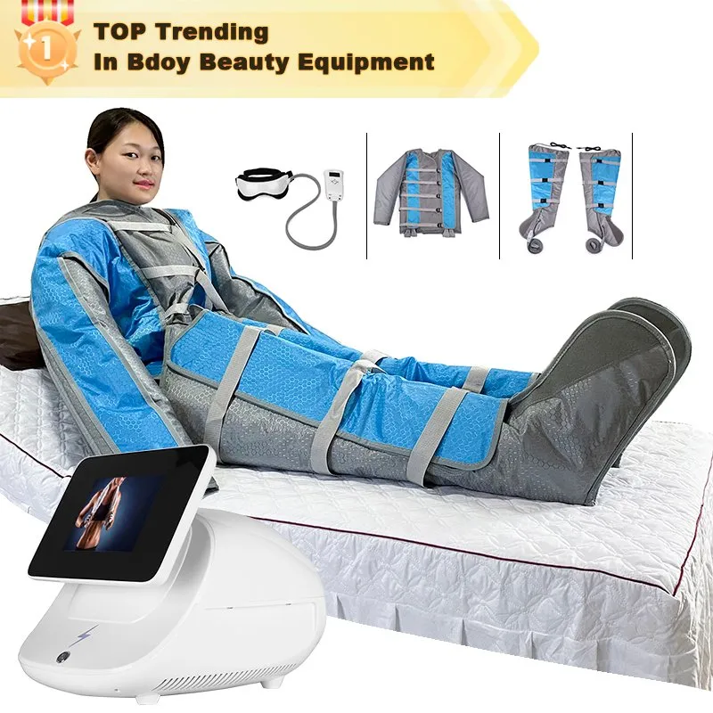 3 en 1 Cuerpo Completo Profesional Máquina de Presoterapia Calentamiento por Infrarrojos Drenaje Linfático Profesional de Presoterapia